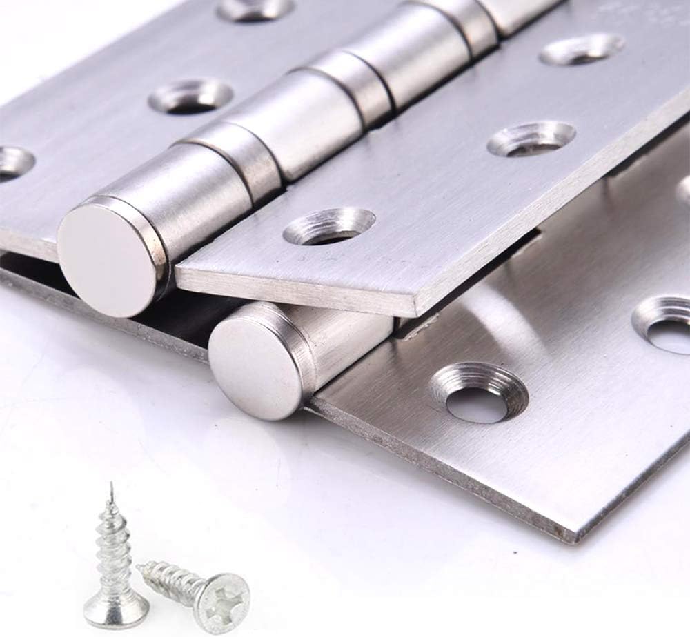 YOFASEN Home Folding Butt Hinges - Stainless Steel Outdoor Cabinet Hinges with Screws, Silver, 4 Inch(100x75x2mm) - 4pcs - Image 4