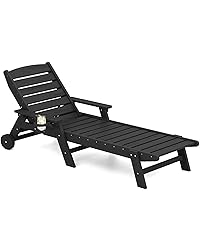 SERWALL Patio Chaise Lounge Chair, 5 Positions
