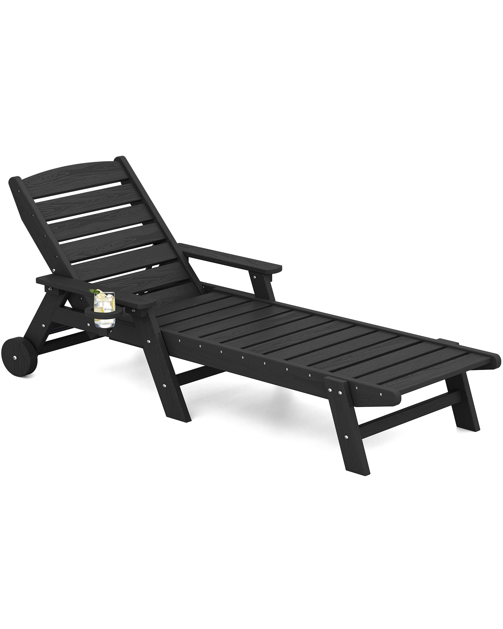 SERWALL Patio Chaise Lounge Chair, 5 Positions