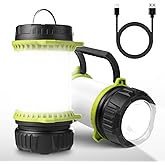 Lighting Ever LED Camping Lantern Rechargeable, Flashlight with 500LM, 5 Light Modes, 2600mAh Power Bank, IPX4 Waterproof, fo