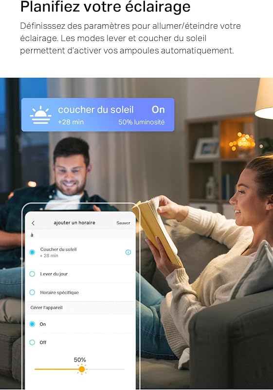 Ampoule Connectée Alexa E27, Blanc Lumière du jour LED Dimmable L520E