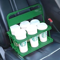 Bodaon 6 Cup Drink Carrier with Handle, Plastic Cup
