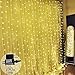 Ucharge Curtain Lights, 600 LED 19.6ft x 9.8ft 8 Modes Icicle String Lights (Warm White)--for Wedding Home Garden Backdrop