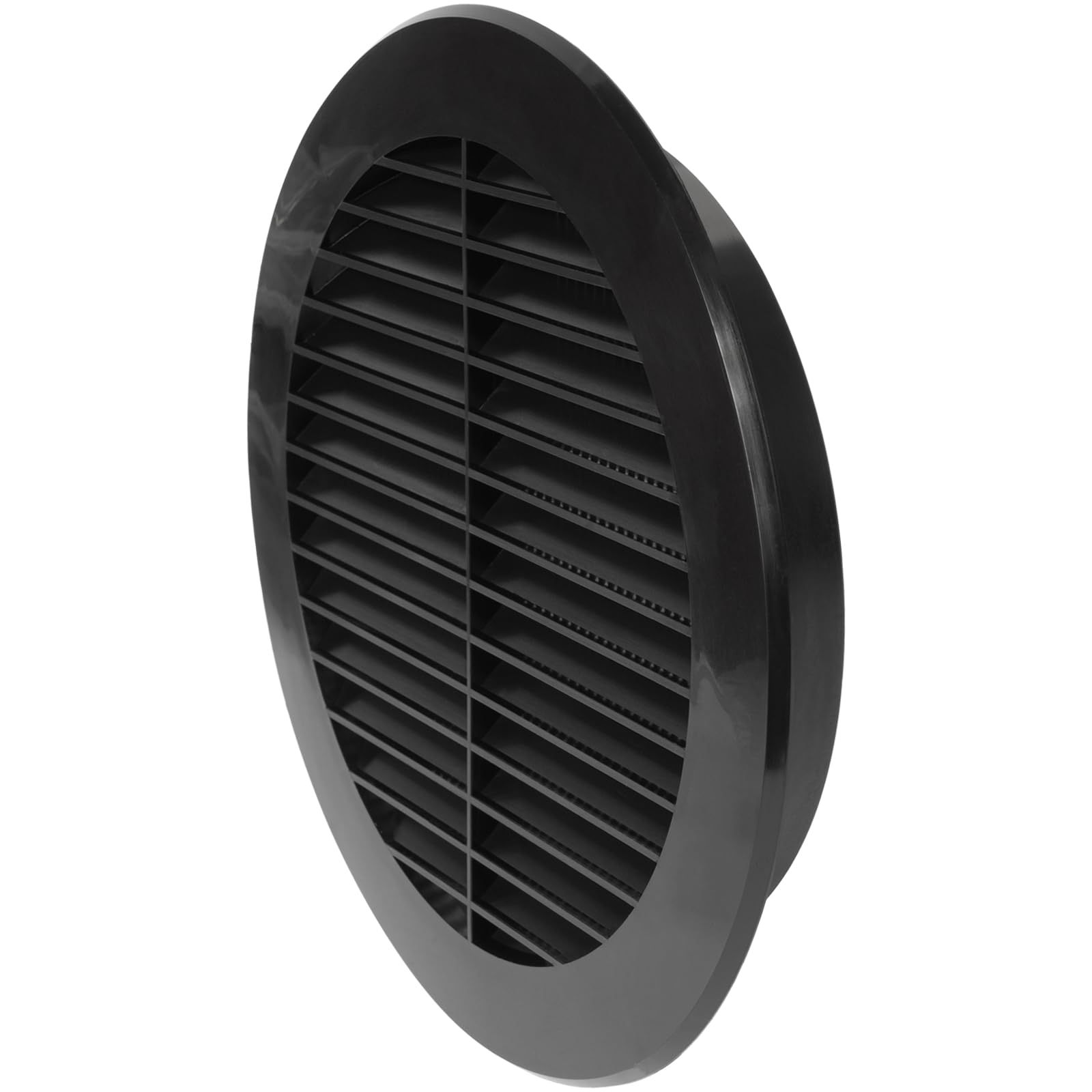6'' Inch / 150 mm Plastic Vent Cover Black - Round Soffit Vent - Exhaust Ventilation Louver - Air Inlet Grille Cover - Built-in Screen Mesh - HVAC Ventilation — image 1