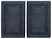 Cotton Craft 2 Piece Reversible Step Out Bath Mat Rug Set 17x24 Navy, 100% Pure Cotton, Super Soft, Plush & Absorbent, Hand Tufted Heavy Weight Construction, Full Reversible, Rug Pad Recommended