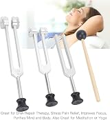 YUYTE Tuning Forks Set 128Hz 256Hz 512Hz Body Weighted Silver view 8