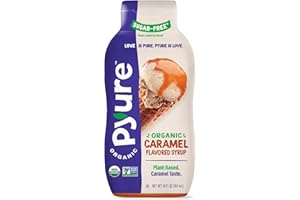 Pyure Organic Caramel Dessert Syrup | Sugar-Free Caramel Topping for Keto Ice Cream, Pancakes, Low Carb Sweets | 1g Net Carb, Gluten-Free, Vegan, Non-GMO, Plant-Based, Diabetic Friendly | 14 oz