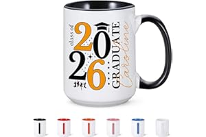 Class of 2026 Graduation Gifts for Her Him, Personalized Graduation Coffee Mug with Name, High School College Masters Degree 