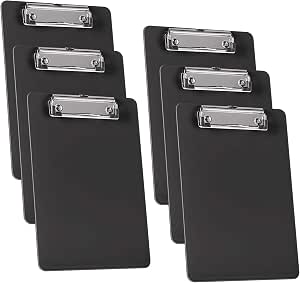 Porte-bloc Acrimet Format Mémo A5 - Lot De 6 - Pince Métallique à Profil Bas - Carton Rigide - 7