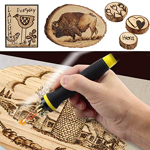 Wood Burning Machine Kit 20 Tips, Dual Pen 110V 50W Pyrography Machine