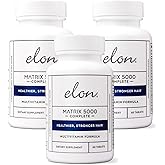 Elon Matrix 5000 Complete Multivitamin — Skin, Hair and Nail Growth Vitamins — Healthy Hair Growth Vitamins for Women & Men — 5000Mcg Biotin Supplement, Pack of 3 (180 Day Supply)