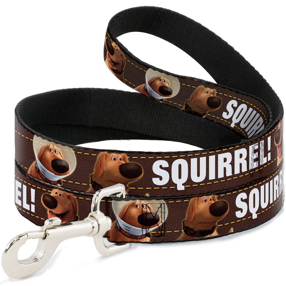 Disney Pet Leash, Dog Leash, Dug Poses Squirrel Brown Yellow White, 6 Feet Long 0.5 Inch Wide