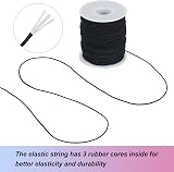 Tenn Well Stretchy Elastic String 1mm x 100m Black Beading Cord view 3