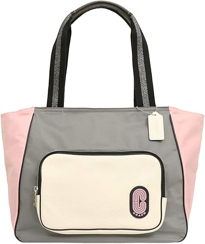 Amazon コーチ Coach バッグ トートバッグ F ヘザーグレーマルチ カラーブロック ナイロン ペブルド レザー ミックス コート トート レディース アウトレット品 ブランド 並行輸入品 Coach コーチ トートバッグ
