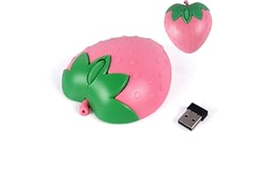 Cute Bluetooth Mouse,Strawberry Shape Cartoon Dual Mode(BT+2.4GHz) Cordless Silent Mouse with USB Receiver Children Mice Kids