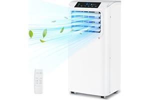 DOMANKI 10000 BTU Portable Air Conditioners Cools up to 450 Sq. Ft 3-in-1 Poratble Ac Units for Room with Dehumidifier Fan Sleep Mode 24h Timer Remote Control and Window Installation Kit Included