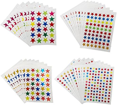 Mayam 7110 Count Assorted Colors Star Stickers Labels Self-adhesive Stickers Stars Colorful, 120 Sheet