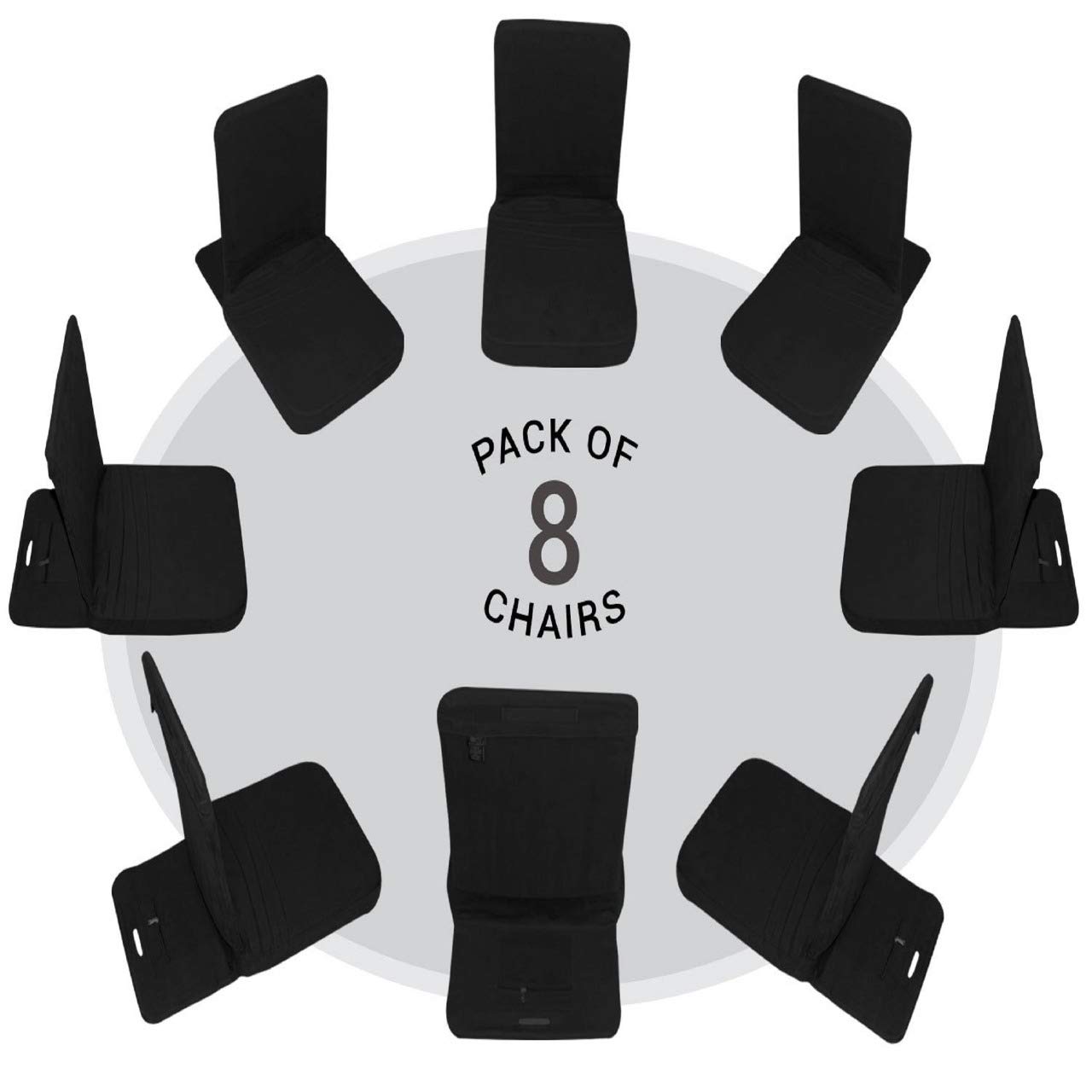 FOM (Friends of Meditation) Back Jack Meditation Chair (Black Pack of 8