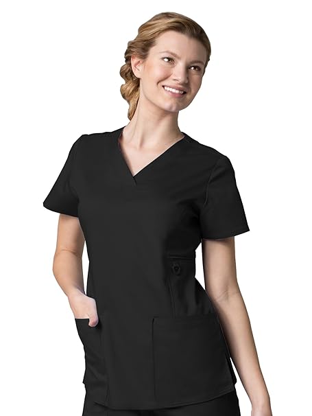 Maevn Eon Back Mesh Panel Shaped V Neck Scrub Top Xxx Large Ceil