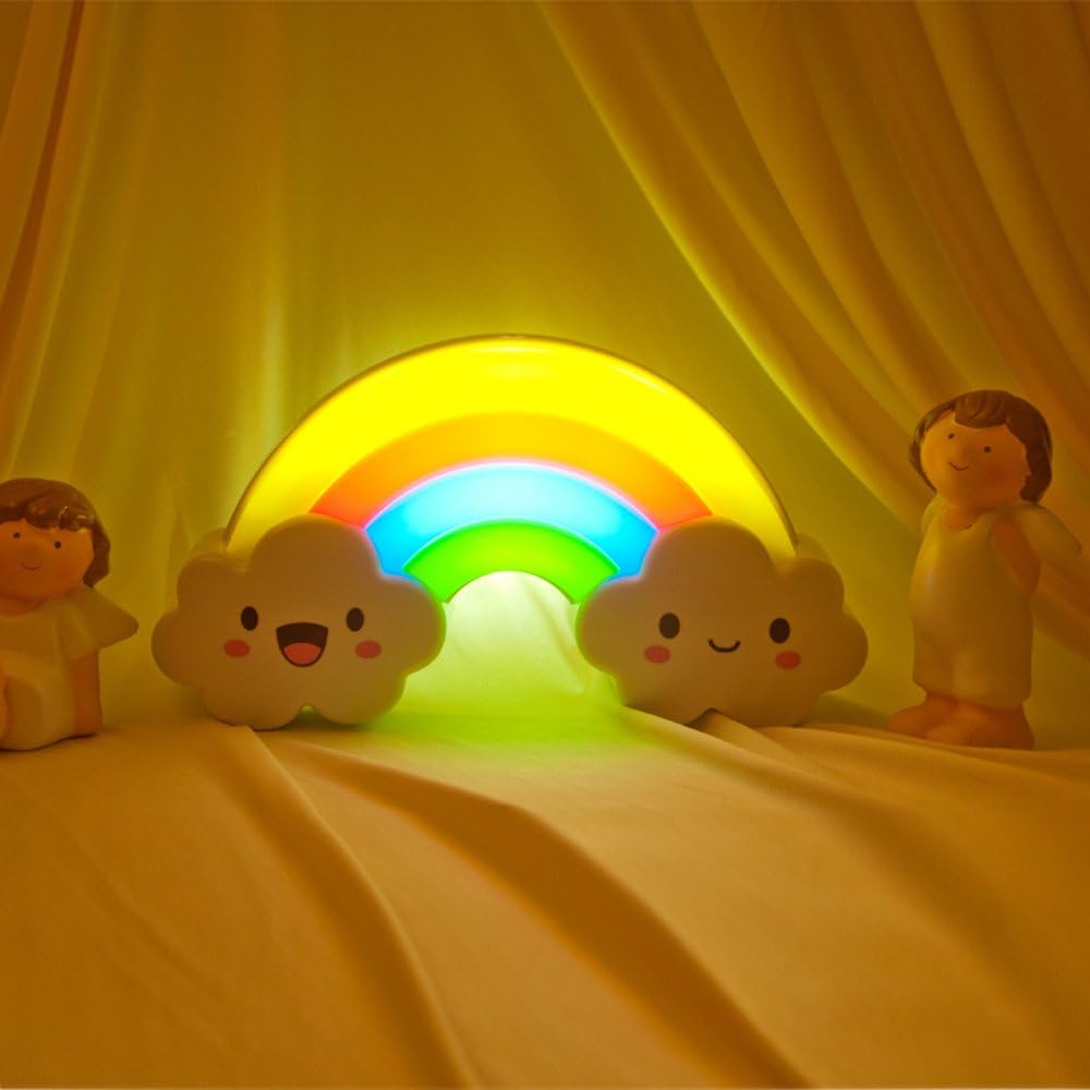 XIAOKOA Automatic LED Baby Night Light, Sound Light Vibration Sensor 3 In 1, Stick On Wall With Cute Stickers,6-10Months Working Time For One Time Change Of Battery