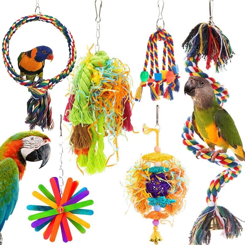 MYMULIKE 6 Packs Bird Shredder Toys for Small to Medium Birds Safe Natural