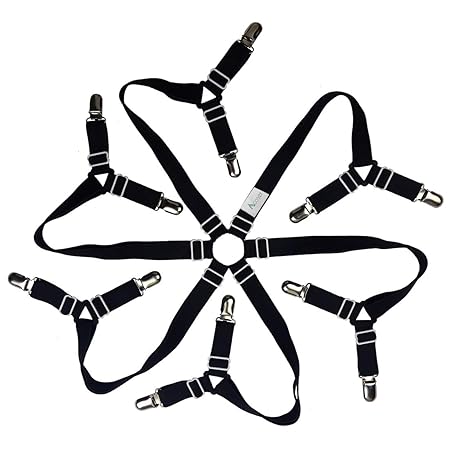 Acoser Betttuchspanner,Spannbetttuch Halter,6 Seiten Dreieck,Lange Einstellbar Kreuz und quer Bettwäsche, Fit für alle Bettwä