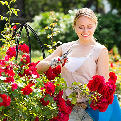 Relaxdays Rankturm 2er Set, freistehend, Rankhilfe für Rosen, Kletterpflanzen, wetterfest, H: 139 cm & 149 cm, schwarz – Bild 4