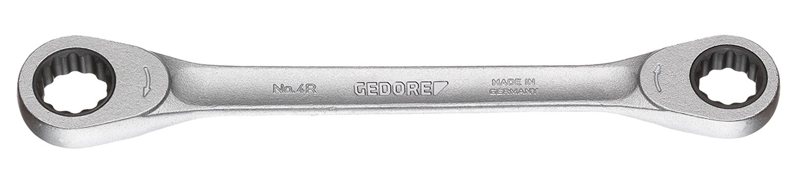 Gedore Double Ring Ratchet Spanner, 1 Piece, 4 R 1/2x9/16AF