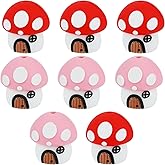 HUAAPLEVLA 8Pcs Silicone Beads for Keychain Making 3D Mushroom Focal Beads for Beaded Pens Bracelets Jewelry Making DIY Crafts(Mushroom)