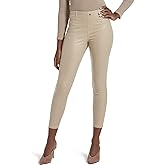Kendall + Kylie Womens Front Yoke Coated Twill Cropped Midi Legging