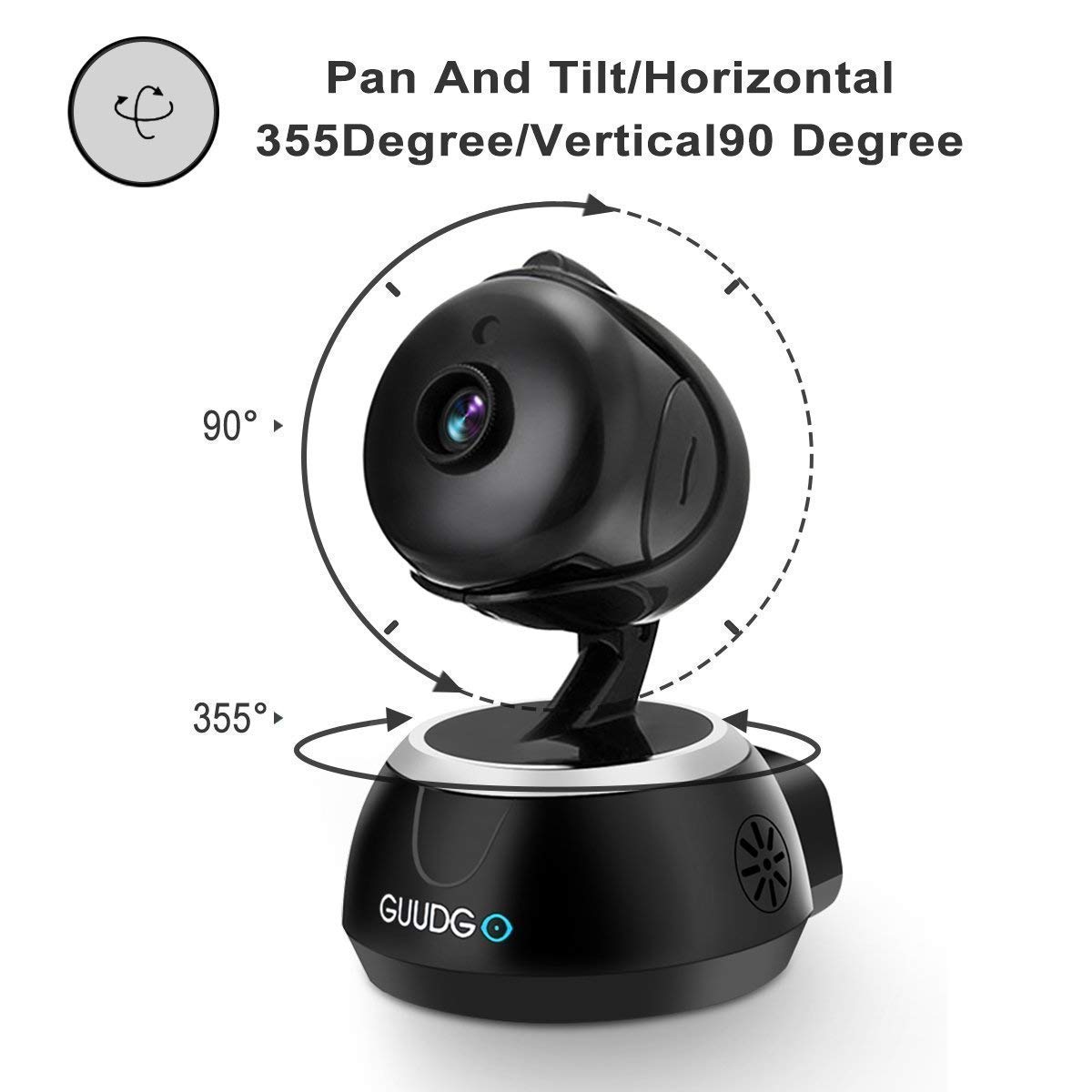 Wireless Security Camera, GUUDGO 720P HD Home Security Camera, WiFi IP Camera Indoor with Two-Way Audio, Motion Detection, Pet Baby Elder Nanny Monitor, iOS/Android APP,Cloud Service