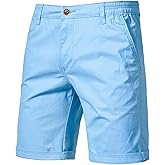 Oymyakon Men's Stretch Chino Short Slim Fit 10" Inseam Flat Front Shorts Summer Cotton Casual Shorts with Pocket