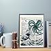 Zmaomaoy akeke Blue Octopus Upcycled Vintage Dictionary Art Print 8x10 Unframed