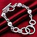 fashion 925 sterling silver jewelry circles chain trendy lady bracelet bangle