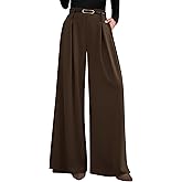 PRETTYGARDEN Womens Spring Wide Leg Trousers 2026 High Elastic Waist Loose Pleated Long Flowy Palazzo Work Pants with Pockets