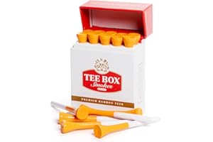 BRIMZ Tee Box Smokes - Premium Bamboo Golf Tees - Funny Golf Gifts & Accessories - Reusable Magnetic Box - Durable, Biodegradable 2 ¾ Golf Tees (1 Pack Smokes - 10 Tees Total)