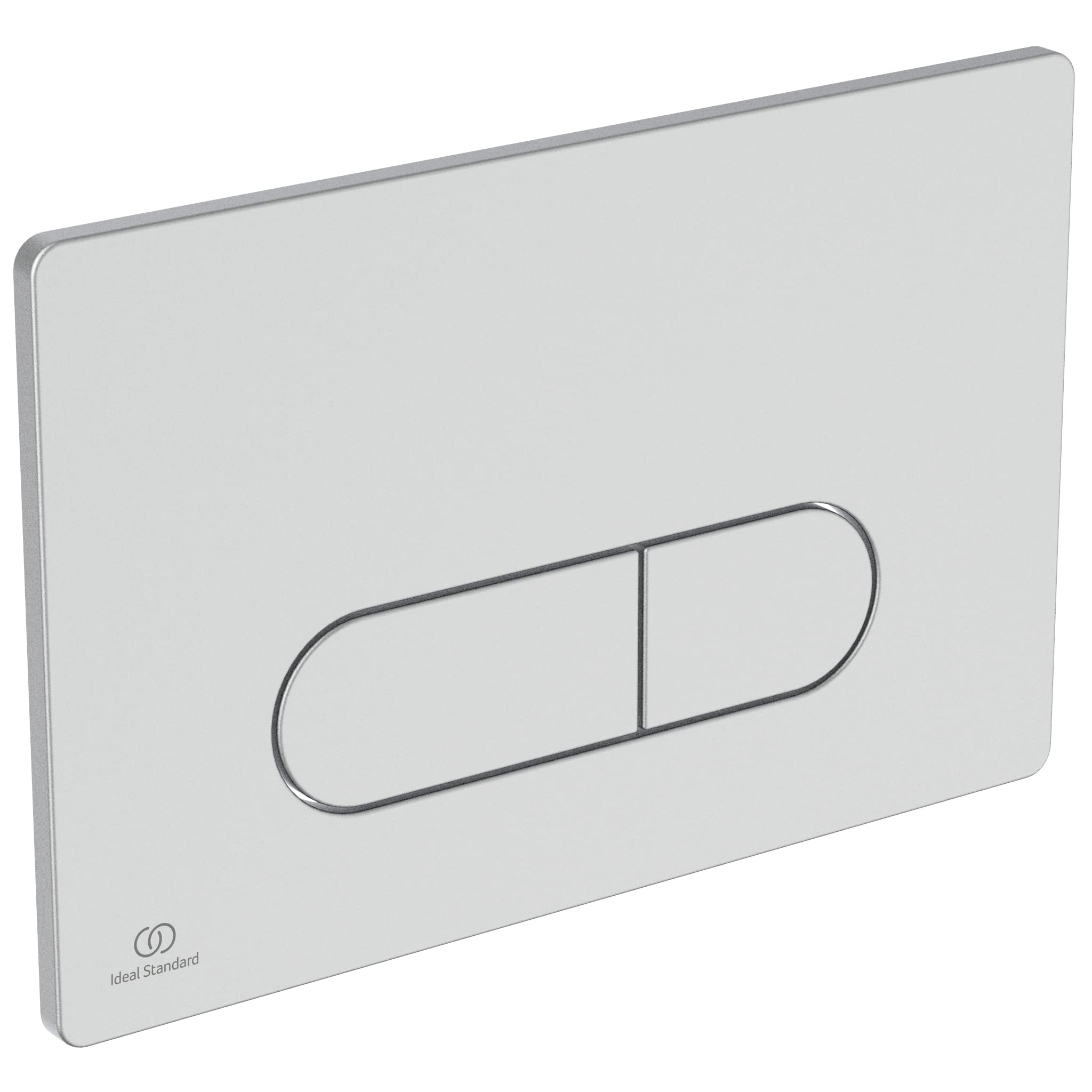 Ideal Standard Oleas Toilet Flush Plate, Dual Flush Technology via Mechanical Release, Easy Operation and Durable Design (Square/Round) – Chrome Matt (234x8.5x154 mm)