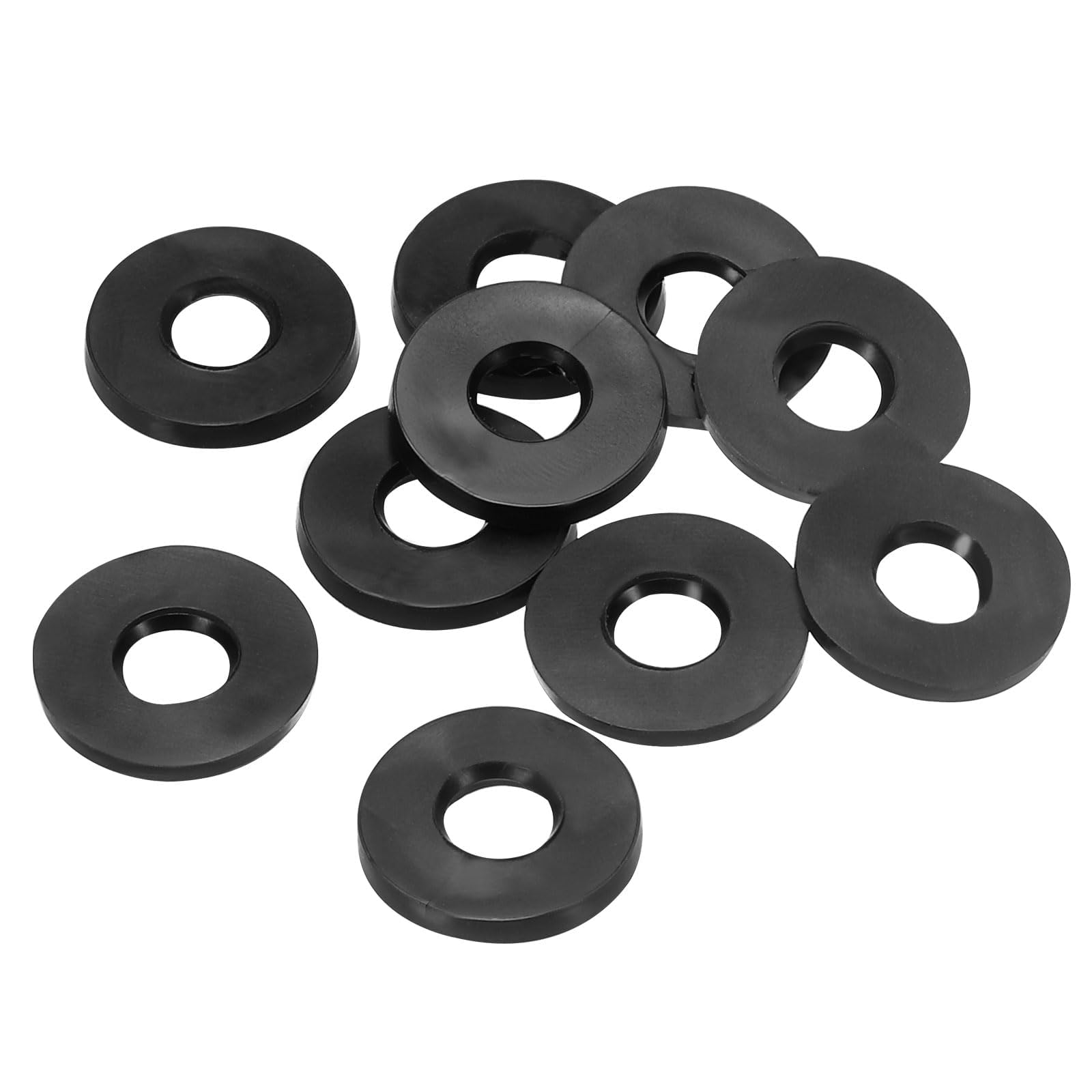 TOP-VIGOR 40Pcs Rubber Flat Washers, 13mm OD 6mm ID 1.6mm Thickness Heavy Duty Black Rubber Grommet Vibration Damping Pads Sealing Gasket Washers for Faucet Pipe Water Hose Fastener Bolt