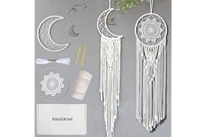 RQWZBCHX Macrame Kits for Adults Beginners, 2PCS Macrame Dream Catcher Kits Macrame Wall Hanging Supplies