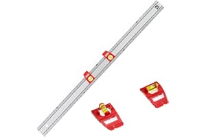 Kapro - 314 Set & Match Ruler - Layout and Marking Tool - Sliding Vials with ⅛ English Gradations - Includes Two Slide & Lock Vials, Zero-Center Scale, and Anti-Slip Feature - Aluminium - 36 Inch