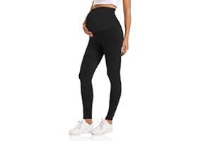 V VOCNI Maternity Leggings Over The Belly Women's Essential Stretch Buttery Soft Knit Belly Support Pregnancy Leggings