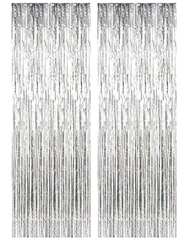 Lovelegis Party tents - birthday - metal - fringes - window fittings - doors - 1.90 x 1 m long - silver color - 2 piece pack - Christmas and birthday gift idea