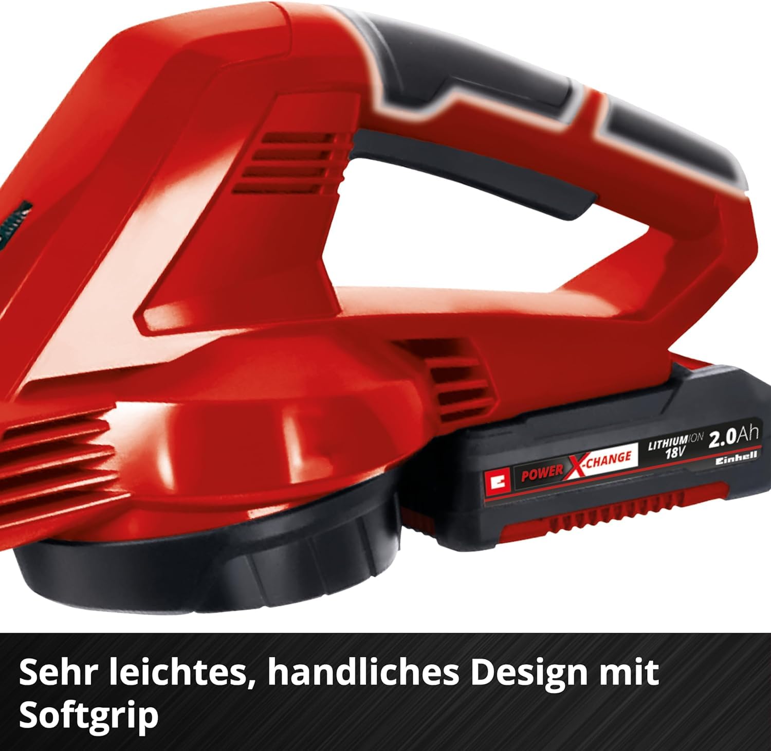 Einhell Akku-Laubbläser GC-CL 18 Li E Solo Power X-Change (18 V, 210 km/h Luftgeschwindigkeit, leicht u. leistungsstark, Drehzahlregelung, Softgrip, ohne Akku) Rot/Schwarz 6