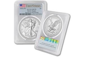 MINT STATE GOLD 2023 (W) 1 oz American Silver Eagle Coin MS-70 (First Strike - Struck at West Point - Flag Label) $1 MS70 PCGS