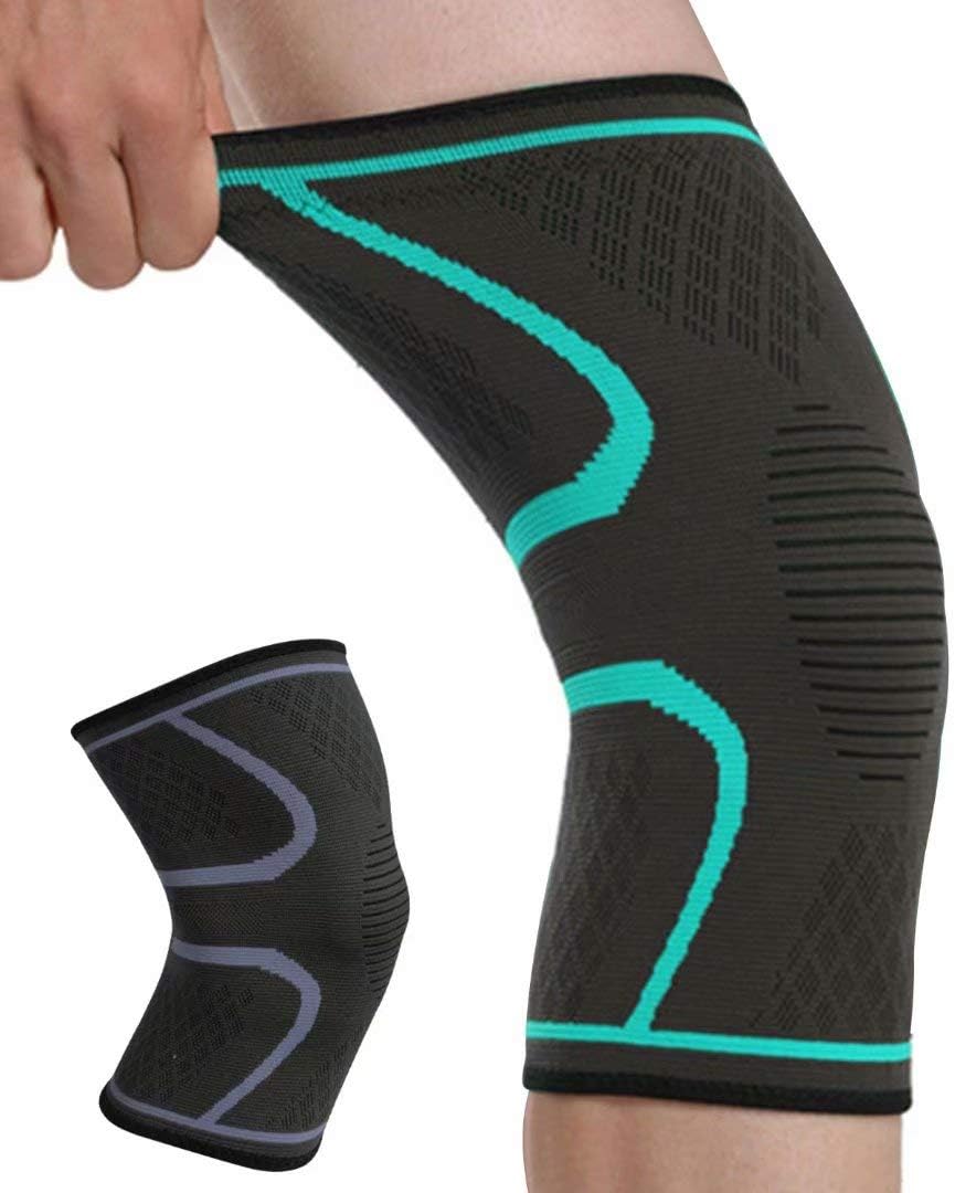 CRAZY STONE 2 Pack Knee Compression Sleeve- Best Knee Brace for Men & Women- Joint Pain Relief, Injury Recovery - Knee Support for ACL, Meniscus Tear, Running, Basketball, Football, Yoga, Gym, Sports: Industrial & Scientific