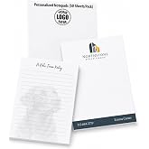 BPWBCSLXX33 5-1000 Pads Custom Notepads with Logo or Text for Women and Men | Bulk Personalized Notepads, Lined or Unlined, Pad | 50 Sheets for Business Office Classroom, Daily To Do List-8"x10"