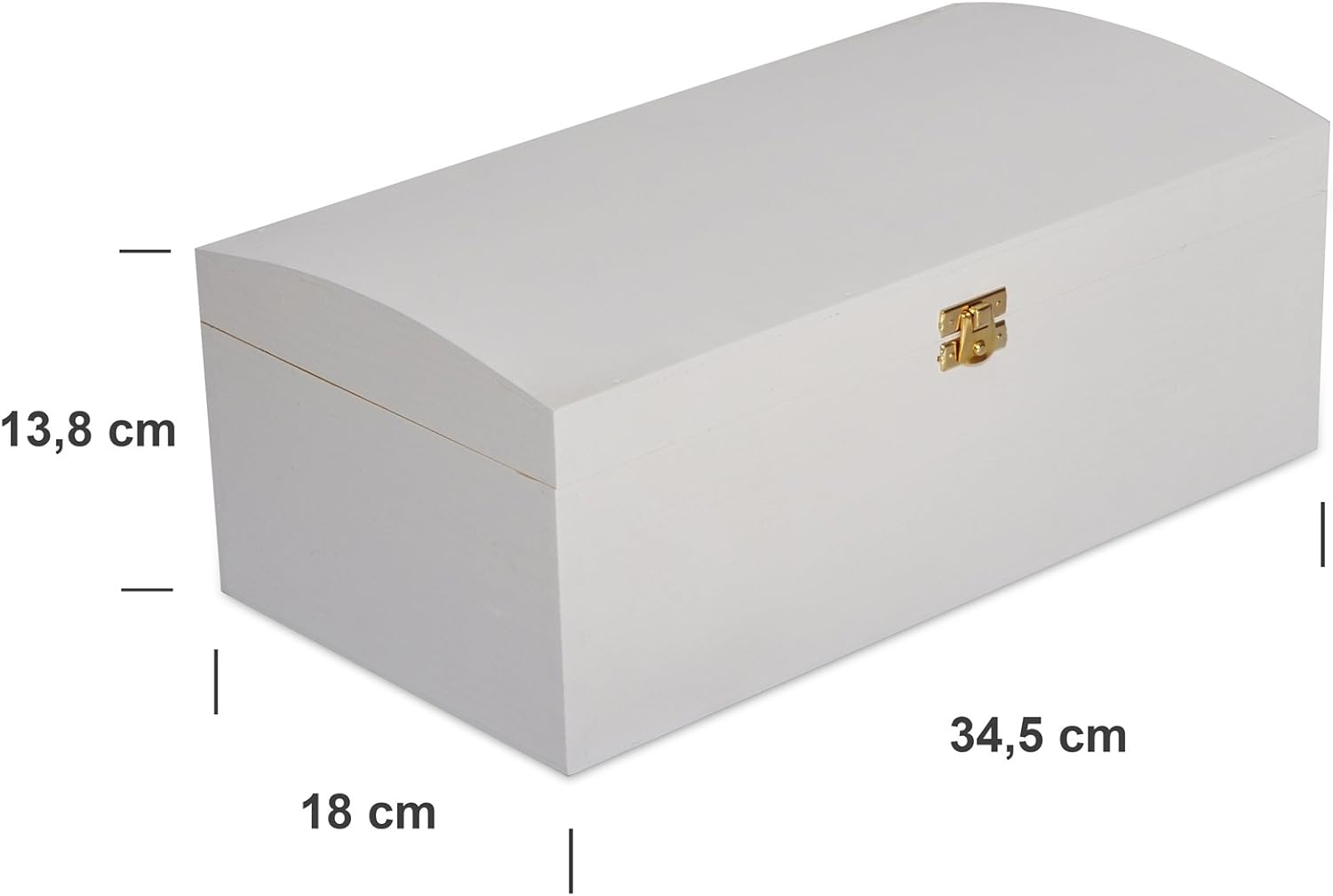 Creative Deco Large Wooden Storage Box White with Lid, Medium (34.5 x 18 x 13.8 cm) - Image 4