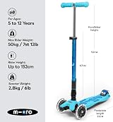Micro Maxi Micro Deluxe Foldable LED 3-Wheel Kids Scooter Ages 5-12 view 2