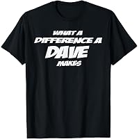 Sottobicchiere Quadrato In Legno 'What A Difference A Dave Makes' – 9 Cm, Finitura Lucida Resistente Al Calore, Regalo Divertente