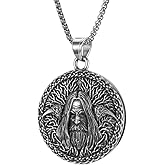 TURTLEDOVE Odin with Ravens Viking Necklace, Hugin and Munin, Norse Mythology Pendant